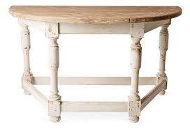 Rosemere Console From One Kings Lane Distressed White Pine Frame Hand Finished Poplar Top 53 W X 24 Console Table Living Room Furniture Rustic Dining Table
