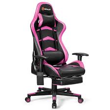 Massage Gaming Chair With Lumbar Support Footrest Pink Gaming Chair Cushions Online Chair