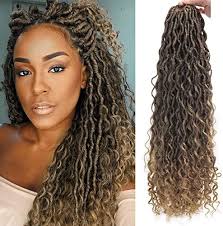 Amazon.com : Aipin Long New Goddess Locs Crochet Hair 22 Inch Boho River  Locs Hippie Locs Wavy Crochet With Curly Hair In Middle And Ends Braids  Hair Extensions (8Packs,22 inch, T27) :
