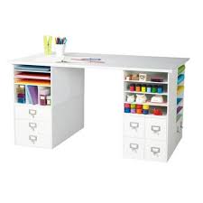 Recollections Large Desktop Panel Craft Tables With Storage Craft Room Storage Scrapbook Storage