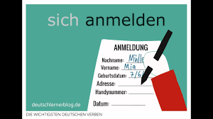 Application for membership option 1: Anmelden Konjugation Bedeutungen Beispiele Synonyme Mehr