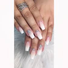 Sometimes manicurists find it hard to balance the color on the nails with a natural look and shine to achieve a. Posh Swipe Slight Coffin Shaped Colored Acrylic Powder Ombre With Swarovski Crystal Accents Powder Acrylic Nail Powder Swarovski Nails Coffin Shape Nails