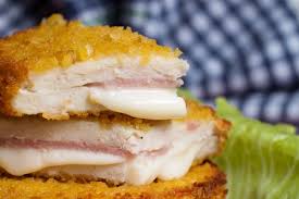 Preparation 1 Ouvrez Les Escalopes De Poulet En 2 Dans La Hauteur 2 Garnissez Les Escalopes Avec 1 Tran Cordon Bleu Maison Escalope Cordon Bleu Cordon Bleu