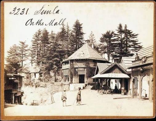 GLIMPSE OF OLD SHIMLA The Mall of SHIMLA in mid 19th century First two photographs taken by Francis Frith In mid 19th century. SHIMLA, queen of hills was declared Summer capital