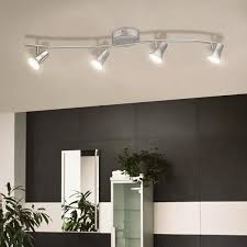 Eglo Jumilla 38 19 In 4 Light Matte Nickel Dimmable Integrated Led Track Lighting Kit With Adjustable Heads 201449a The Home Depot