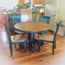 Shabby Chic Dining Set Pedestal Table Chairs With Matching Extension Leaf Shabby Chic Dining Tables Blue Kitchen Tables Shabby Chic Kitchen Table