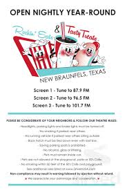 A grieving texas ranger battles cartel violence spillover from invading the lone star state. Stars Stripes Drive In Theatre Menu In New Braunfels Texas