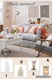 Gray and white are the main building block colours for a scandinavian inspired living room. Pin By Roly On Scentsy Living Room Color Schemes Living Room Grey Peach Living Rooms