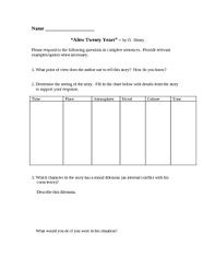 After 20 Years By O Henry Questions By Crystal S Creations Tpt