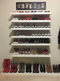Shoe Organization Shelves For Walk In Closet Or Any Small Space To Display Shoes Shoe Organizer Shelves Small Spaces