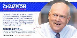 Congratulations to Tom O'Neill, former PwC Canada CEO,