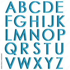 It's a complete alphabet for students that are practicing their lettering, be it just block or the more advanced 3d shapes. Blue 3d Letters English Alphabet 3d Font For Design Poster Or Banner Vector Illustration Stock Vector Adobe Stock