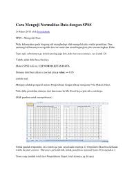 Uji shapiro wilk, lillieofors kolmogorov smirnov. Cara Menguji Normalitas Data Spss Pdf