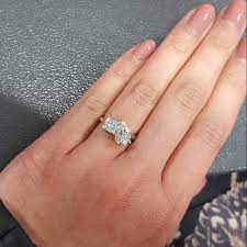 Look at the size of that bling! Emily Ratajkowski Celebrity Engagement Ring With Full White Etsy