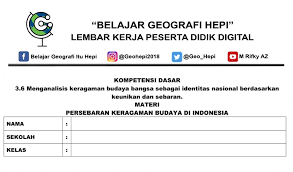 Sekian materi kunci jawaban buku bahasa inggris kelas 10 kurikulum 2013 mudah mudahan bisa memberi manfaat untuk anda semua. Lkpd Kelas 11 Materi Persebaran Keragaman Budaya Di Indonesia Geohepi