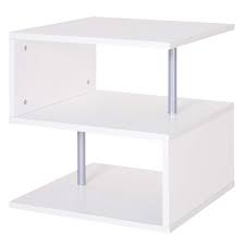 Our goal is always to make it as easy for you to choose as possible. Homcom Coffee End Table S Shape 2 Tier Storage Shelves Organizer Versatile Home Office Furniture White Buy Online In Bahamas At Bahamas Desertcart Com Productid 48496662