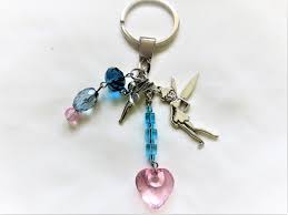 Porte Cles Les Fees Perles Roses Et Bleues Cœur Rose Perles Roses Porte Cle Perle