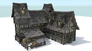 3d Model Pack Medieval Town Houses Medieval Houses House 3d Model Fantasy House