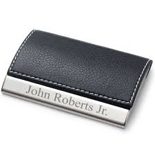 Custom leather business card case with eagle head in bison brown. Amazon Com Personalized Leatherette Business Card Case Free Engraving Clothing Shoes Jewelry