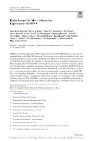 Anda boleh menyemak status permohonan anda. Pdf Radar Imager For Mars Subsurface Experiment Rimfax