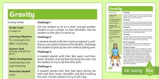 Water cycle, erosion, atmosphere, climate Gravity Investigation Ks2 Games Science Experiment