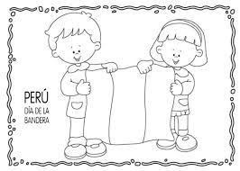 Manuel belgrano enarboló por primera vez la bandera nacional en la ciudad de rosario el 27 de febrero de 1812. Imagen De La Bandera Peruana Para Colorear