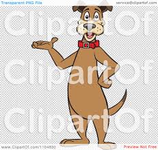 Clipart Happy Brown Dog Standing Upright And Presenting Royalty Free Vector Illustration By Cartoon Solutions 1104830