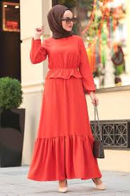 Neva Style Neva Style Turuncu Tesettur Elbise 50170t Muslim Fashion Outfits Islamic Dress Hijab Fashion