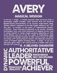 Avery Personalized Name Print Typography Print Detailed Names With Meaning Baby Name Signs French Baby Names