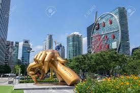 Picture of giant bronze sculpture of psy's gangnam style statue in front of coex. Giant Bronze Sculpture Of Psy S Gangnam Style Statue In Front Of Coex Taken In Seoul South Korea On July 16th 2018 Stock Photo Picture And Royalty Free Image Image 121599635