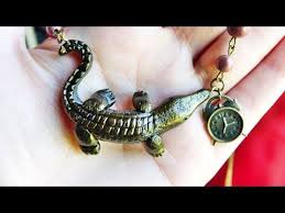 Peter Pan Antique Tick Tock Crocodile Necklace Tutorial Polymer Clay Beads Clay Jewelry Polymer Clay Tutorial