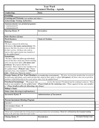 Sacrament meeting agenda templates bishoprics. Pin On Bishopric