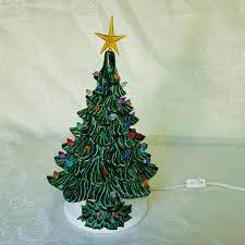 Check spelling or type a new query. Vintage Ceramic Green Light Up Christmas Tree Holly Base Aunt Gladys Attic