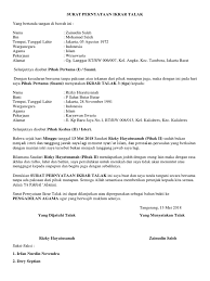 Rantau prapat, 22 april 2003 kepada yang terhormat, bapak ketua pengadilan agama rantau prapat jln. Surat Talak 3