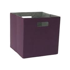 Sea team collapsible canvas fabric storage basket with handles, rectangle waterproof storage bin, box, cube, foldable shelf basket, closet organizer, 16.5 x 11.8 x 9.8 inches, purple stripe. Storage Bin Dark Purple Threshold Cube Storage Bins Storage Bin Cube Storage