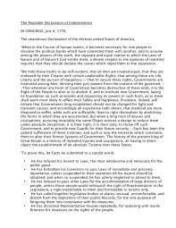 Readable Declaration Of Independence Declaration Of Independence We The People Declaration