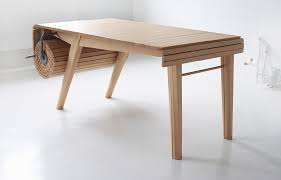 Http Www Yankodesign Com 2018 02 13 A Wood Table You Can Roll Up Dining Table Furniture Functional Furniture