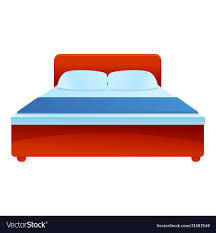 Hotel King Bed Icon Cartoon Style Royalty Free Vector Image