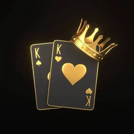 Playing cards with golden crown on a black background. Casino cards, blackjack, poker. 3D render illustration - Stock Image - Everypixel