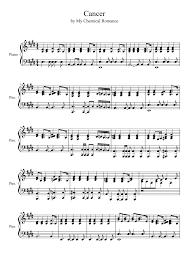 My Chemical Romance Welcome To The Black Parade Guitar Chords Sheet Music Made By A7xing Forever For Piano Cancer My Chemical Romance Clarinet Sheet Music My Chemical Romance