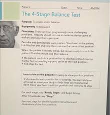 Image result for Four-Stage Balance Test