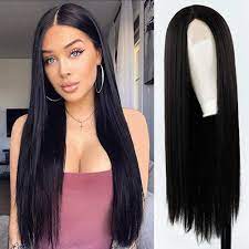 The normal order for fact adjectives is size, age, shape, colour, material, origin. Amazon Com Xinran 30 Inch Long Straight Black Wigs Synthetic Long Wigs For Women Straight Looking Natural Heat Resistant Long Hair Wigs Black Beauty
