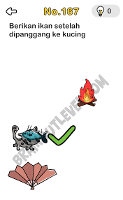 Brain out level 1 find the biggest one walkthrough or answer: Jawaban Brain Out Berikan Ikan Setelah Dipanggang Ke Kucing