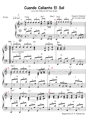 As partituras necessariamente incluem um ou mais pentagramas, que como o nome diz, possuem 5 linhas e 4 espaços. Acordeon Cuando Calienta El Sol Partitura Score Partitions Accordeon Accordion Fisarmonica Akkordeon
