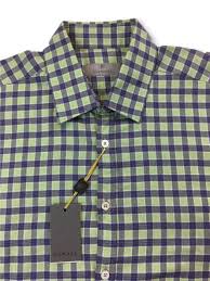 Canali Modern Fit Shirt In Green Check Designer Menswear