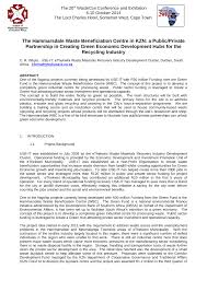 031 311 7227 march 2012 disclaimer notice: Pdf The Hammarsdale Waste Beneficiation Centre In Kzn A Public Private Partnership In Creating Green Economic Development Hubs For The Recycling Industry