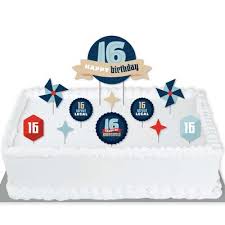 Choking hazard children under 8 yrs. Big Dot Of Happiness Boy 16th Birthday Sweet Sixteen Birthday Party Cake Decorating Kit Happy Birthday Cake Topper Set 11 Pieces Target