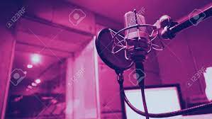 Sound Production Recording Studio With Microphone And Shock Mount And Pop  Filter On Tripod Which Use For Vocalist Or Narrator Or Dj On Brodcasting Or  Professional Creator Live Online Channel Stock Photo,