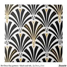 Art Deco Fan Pattern Black And White Tile Zazzle Co Nz In 2021 Art Deco Tiles Art Deco Pattern Modern Art Deco