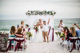 Red White Beach Wedding Beach Wedding Burgundy White Beach Wedding Beach Wedding Planner